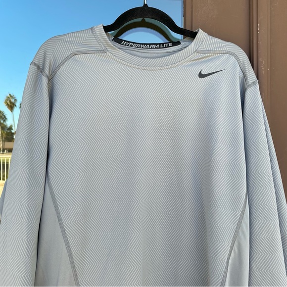 Nike Shirts Nike Pro Combat Hyperwarm Lite Fitted Performance Longsleeve Grey Tee Xxl Poshmark